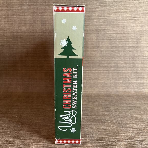 Ugly Christmas Sweater Kit – Red Holiday Jumper Size M, Special Edition w/ Decor - Picture 2 of 7